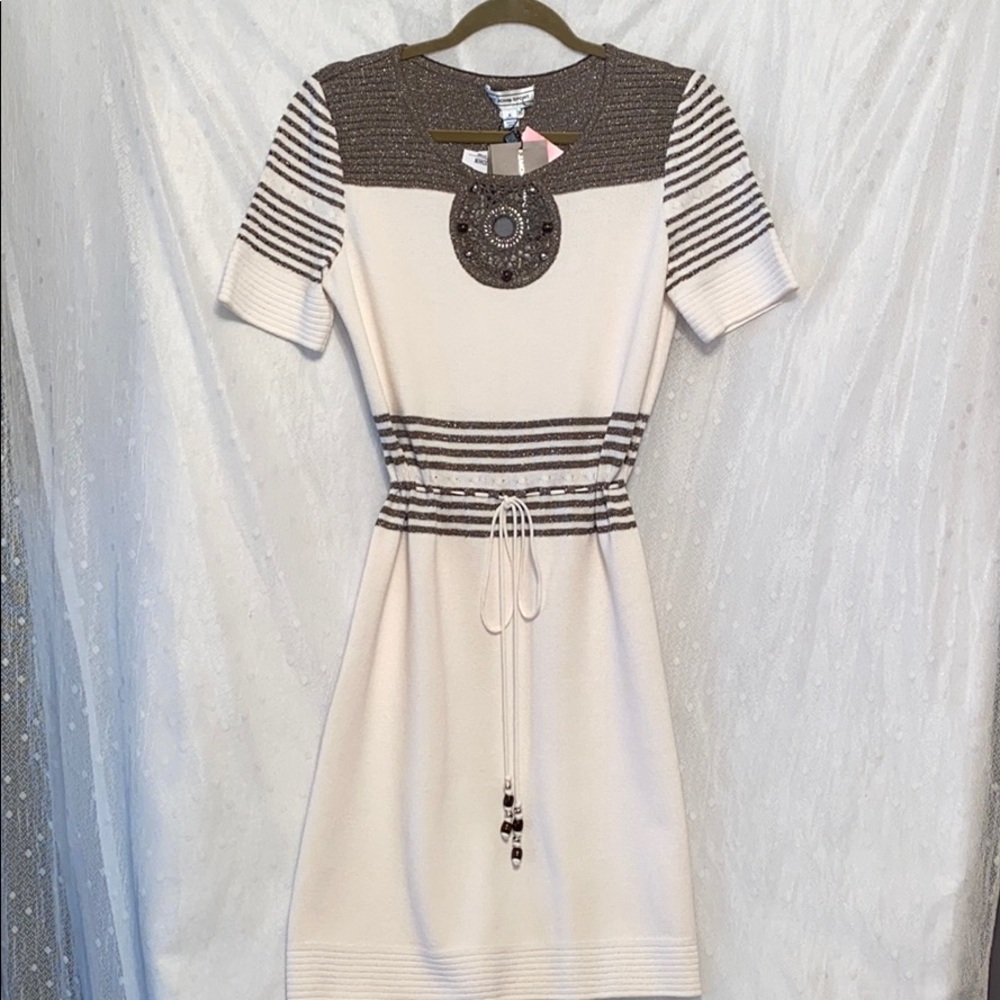 NWT ST.JOHN SPORT White/Rye Knit Dress